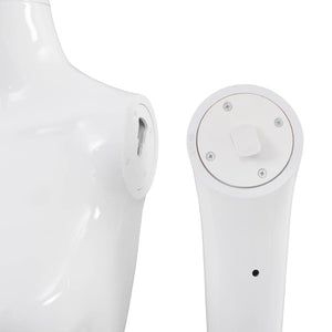 vidaXL Female Mannequin with Glass Base White 175 cm