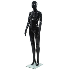 vidaXL Female Mannequin with Glass Base Black 175 cm