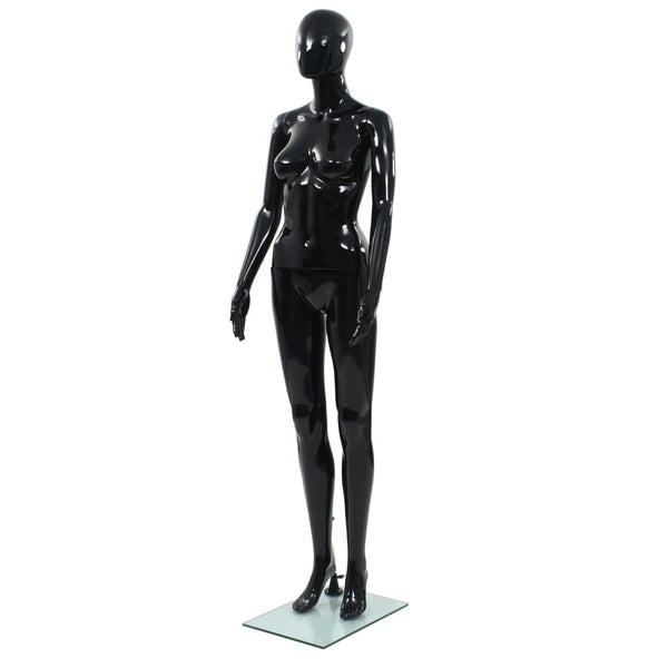 vidaXL Female Mannequin with Glass Base Black 175 cm