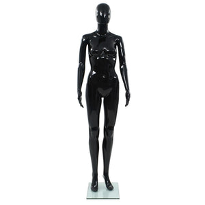 vidaXL Female Mannequin with Glass Base Black 175 cm