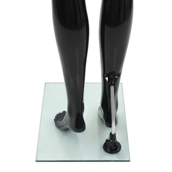 vidaXL Female Mannequin with Glass Base Black 175 cm