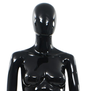vidaXL Female Mannequin with Glass Base Black 175 cm