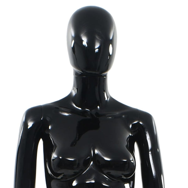 vidaXL Female Mannequin with Glass Base Black 175 cm