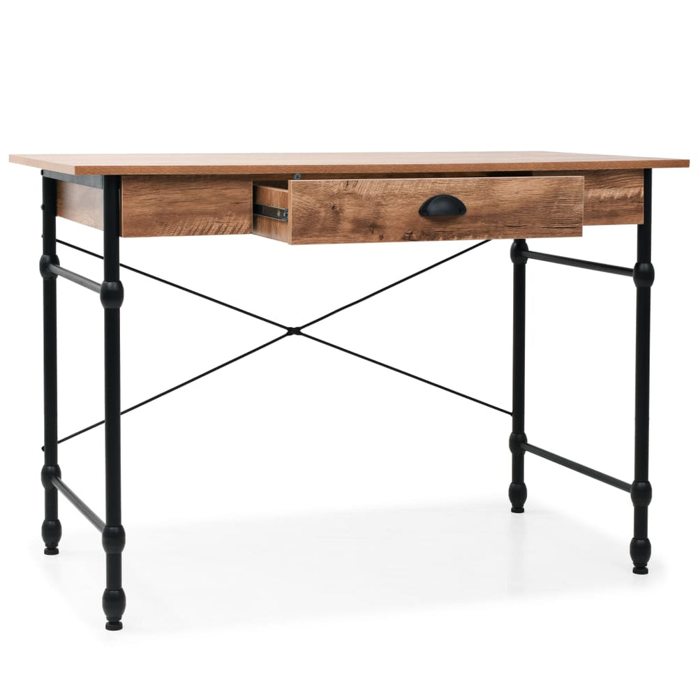 vidaXL Desk with Drawer 110 x 55 x 75 cm Oak Colour