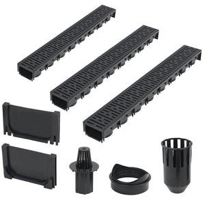 vidaXL Drainage Channels 3 pcs. Plastic 3 m