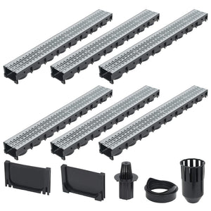 vidaXL Drainage Channels 6 pcs. Galvanized Steel 6 m