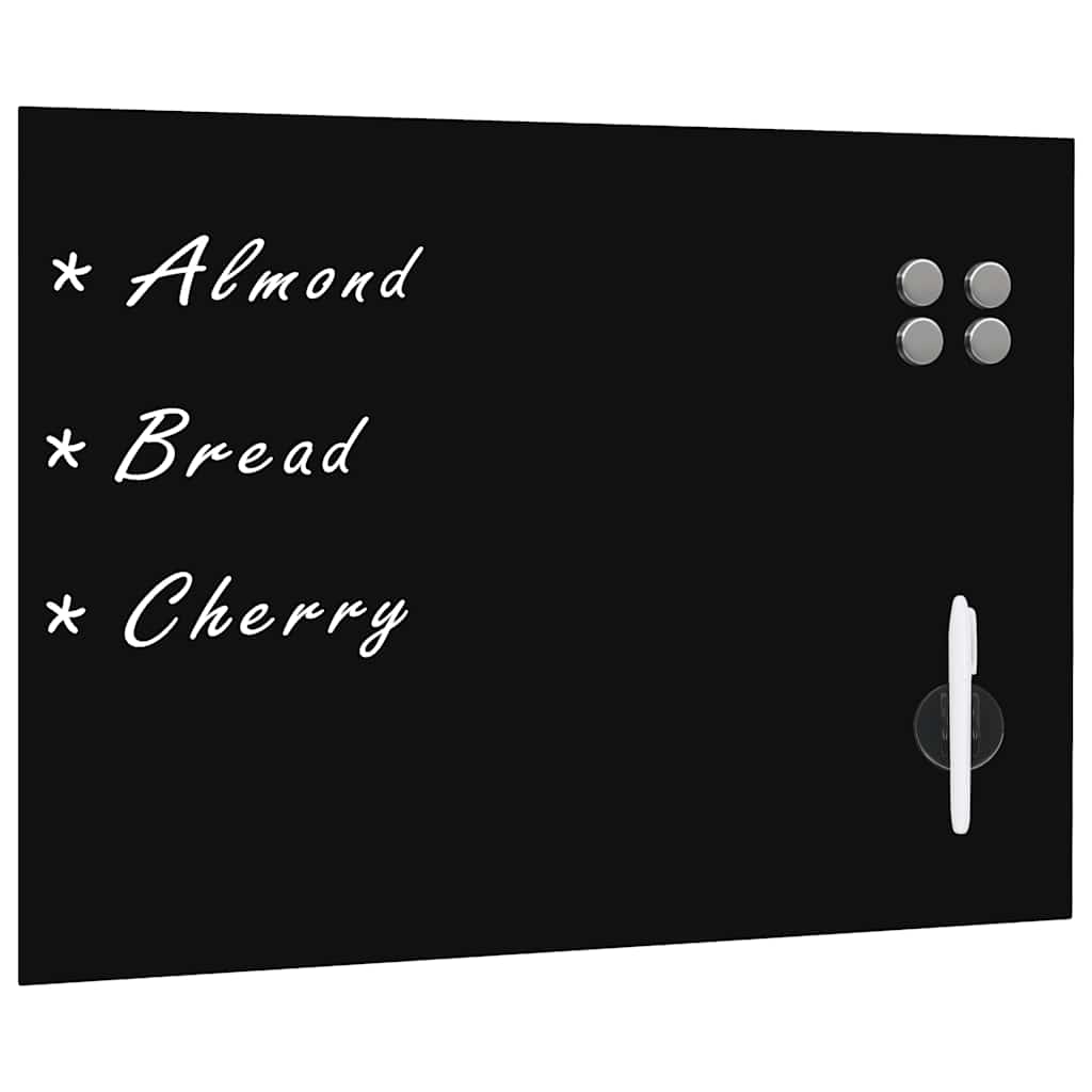 vidaXL Magnetic Glass Whiteboard Wall-Mounted 80 x 60 cm