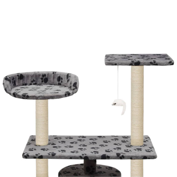 vidaXL Cat Scratching Post Sisal 95 cm Grey Paw Print