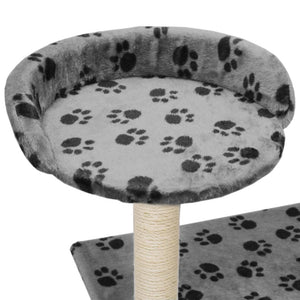 vidaXL Cat Scratching Post Sisal 95 cm Grey Paw Print