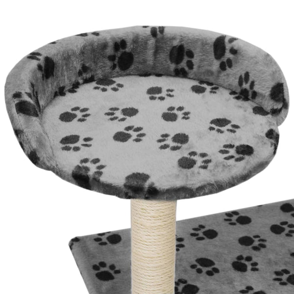 vidaXL Cat Scratching Post Sisal 95 cm Grey Paw Print