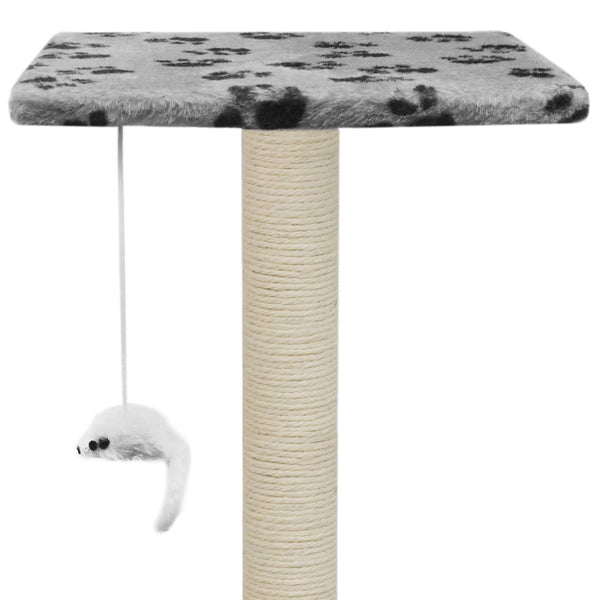 vidaXL Cat Scratching Post Sisal 95 cm Grey Paw Print