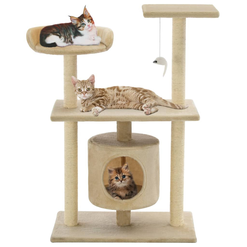 vidaXL Cat Scratching Post Sisal 95 cm Beige