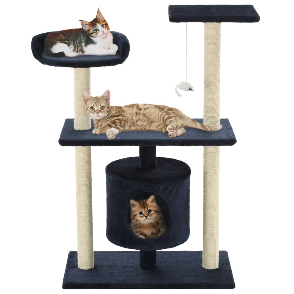 vidaXL Cat Scratching Post Sisal 95 cm Dark Blue