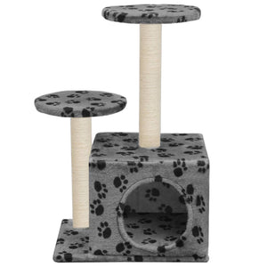 vidaXL Cat Tree with Sisal Scratching Post 60 cm Grey Paw Print