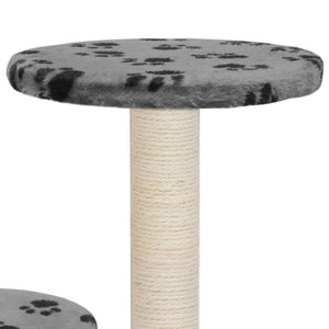 vidaXL Cat Tree with Sisal Scratching Post 60 cm Grey Paw Print