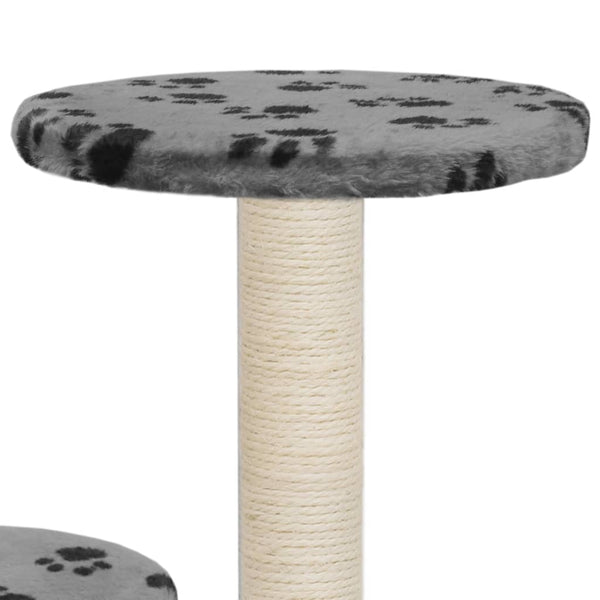 vidaXL Cat Tree with Sisal Scratching Post 60 cm Grey Paw Print