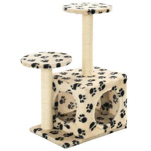 vidaXL Cat Scratching Post Sisal 60 cm Beige Paw Print