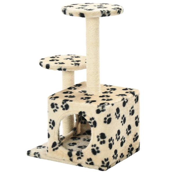 vidaXL Cat Scratching Post Sisal 60 cm Beige Paw Print