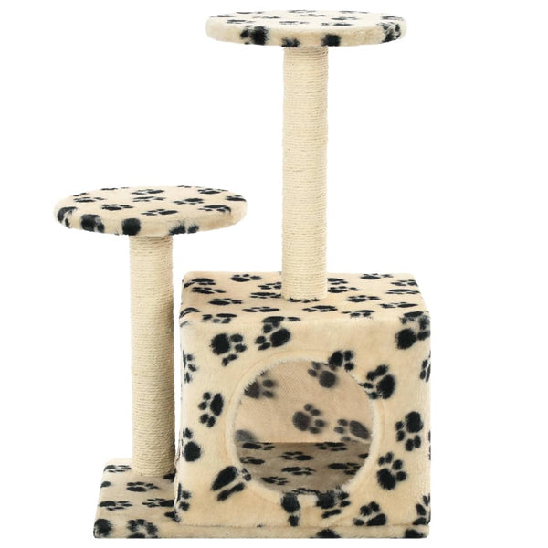 vidaXL Cat Scratching Post Sisal 60 cm Beige Paw Print