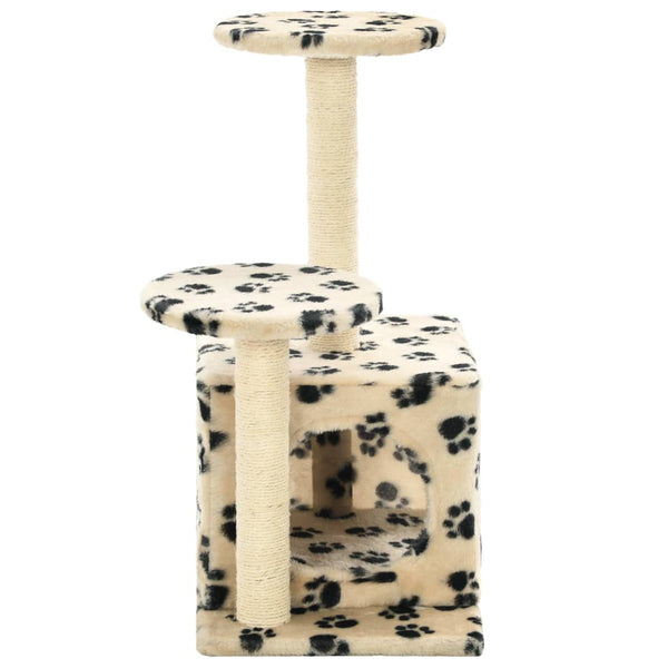 vidaXL Cat Scratching Post Sisal 60 cm Beige Paw Print