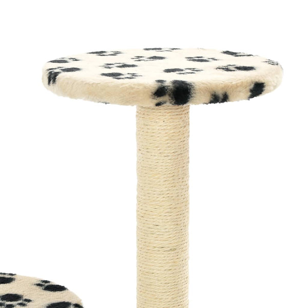 vidaXL Cat Scratching Post Sisal 60 cm Beige Paw Print
