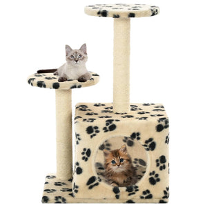vidaXL Cat Scratching Post Sisal 60 cm Beige Paw Print