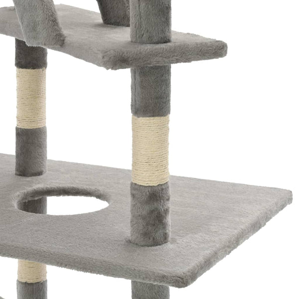 vidaXL Cat Scratching Post Sisal 230 - 260 cm Grey