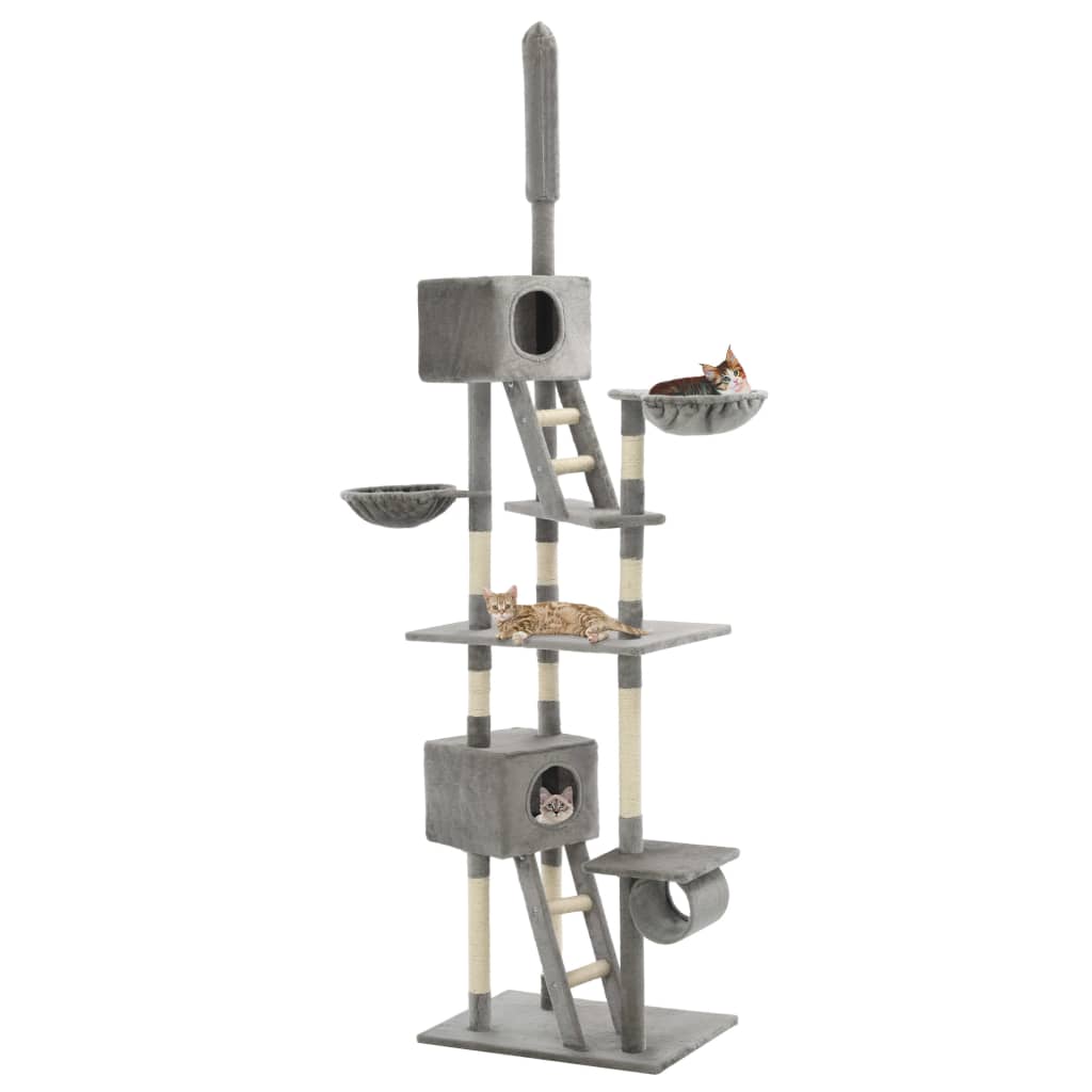 vidaXL Cat Scratching Post Sisal 230 - 260 cm Grey