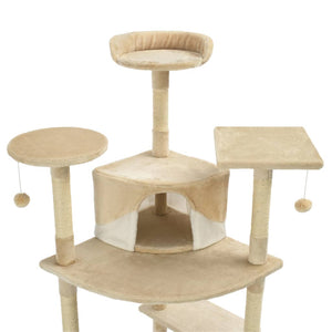 vidaXL Cat Scratching Post Sisal 203 cm Beige and White
