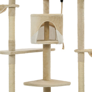 vidaXL Cat Scratching Post Sisal 203 cm Beige and White