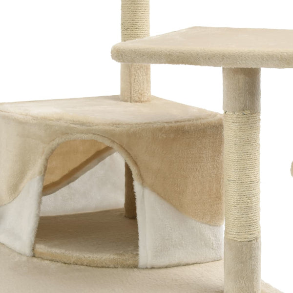 vidaXL Cat Scratching Post Sisal 203 cm Beige and White