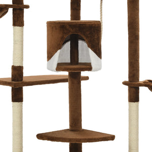 vidaXL Cat Scratching Tree with Sisal Scratching Posts 203 cm Brown and White