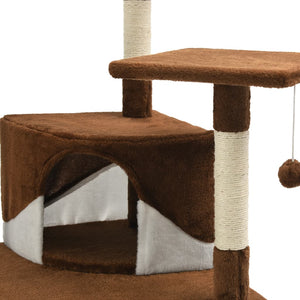 vidaXL Cat Scratching Tree with Sisal Scratching Posts 203 cm Brown and White