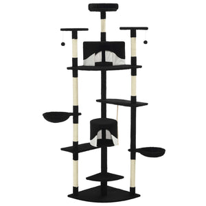 vidaXL Cat Scratching Tree with Sisal Scratching Posts 203 cm Black and White