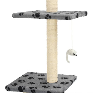 vidaXL Cat Scratching Tree with Sisal Scratching Posts 260cm Grey Paw Print