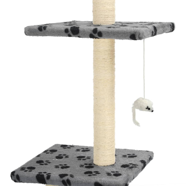 vidaXL Cat Scratching Tree with Sisal Scratching Posts 260cm Grey Paw Print