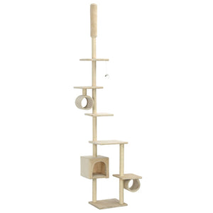 vidaXL Cat Scratching Post with Sisal Scratching Poles 260 cm Beige