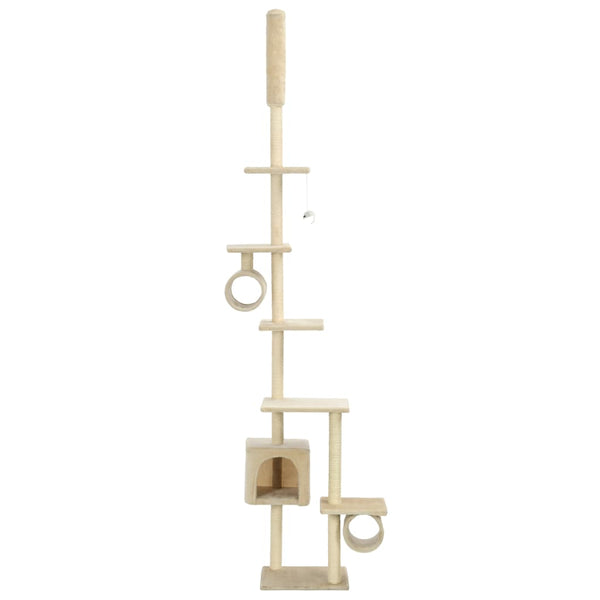 vidaXL Cat Scratching Post with Sisal Scratching Poles 260 cm Beige