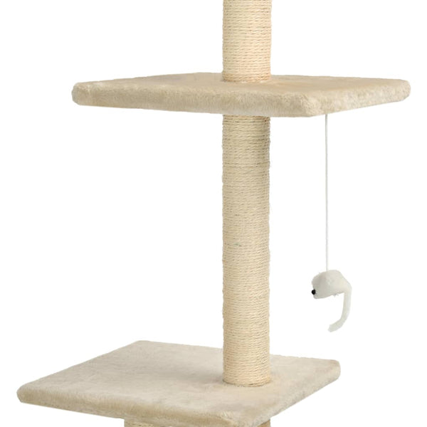vidaXL Cat Scratching Post with Sisal Scratching Poles 260 cm Beige