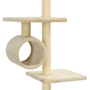 vidaXL Cat Scratching Post with Sisal Scratching Poles 260 cm Beige