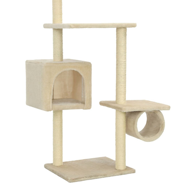 vidaXL Cat Scratching Post with Sisal Scratching Poles 260 cm Beige