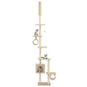 vidaXL Cat Scratching Post with Sisal Scratching Poles 260 cm Beige