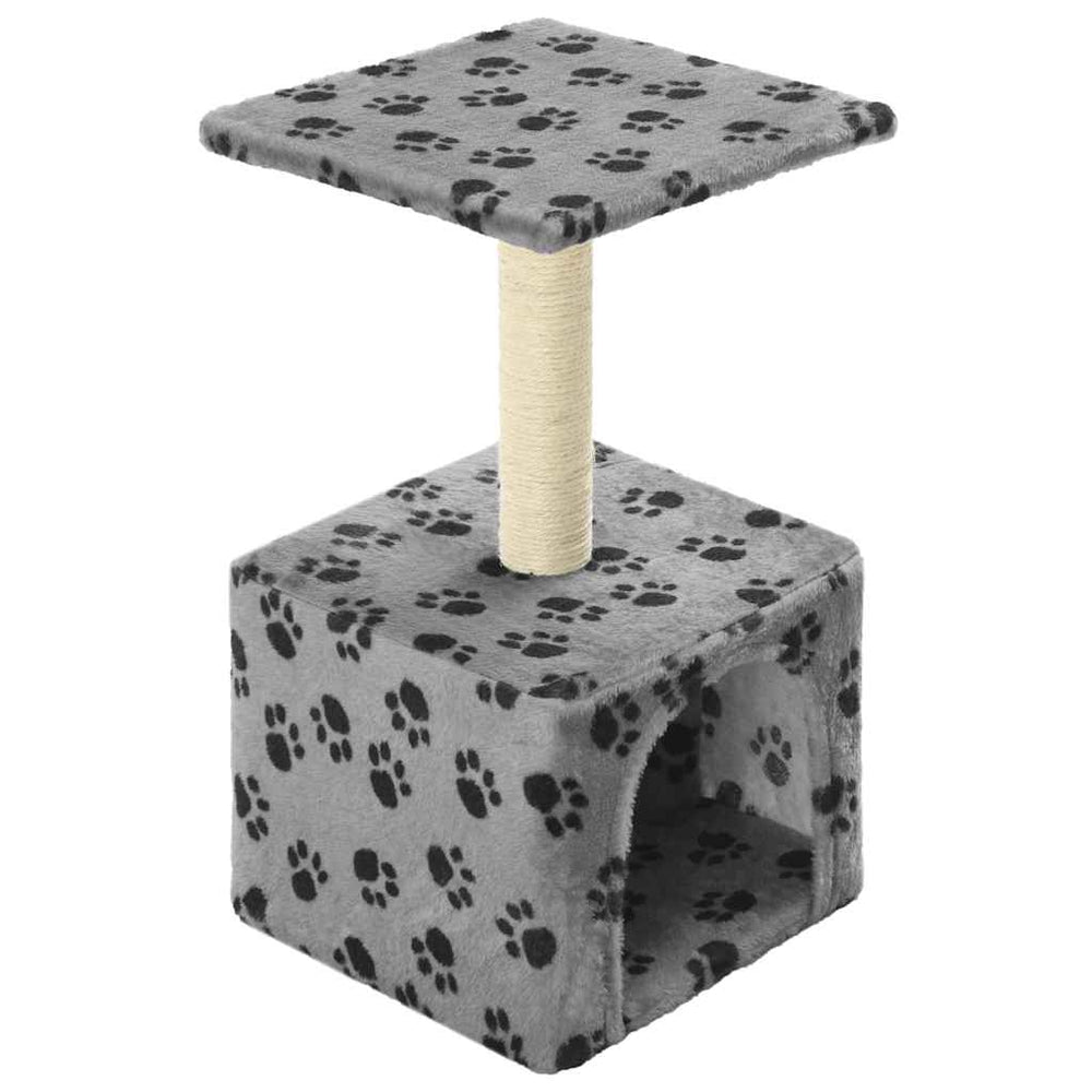 vidaXL Cat Scratching Post Sisal 55 cm Grey Paw Print