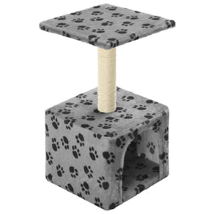 vidaXL Cat Scratching Post Sisal 55 cm Grey Paw Print