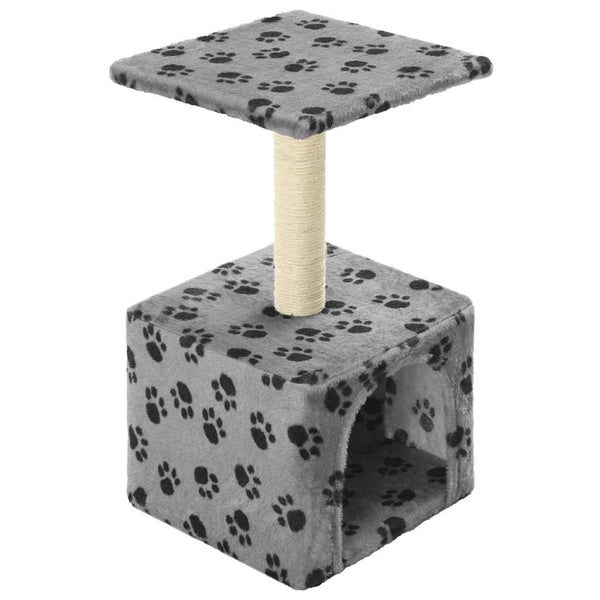 vidaXL Cat Scratching Post Sisal 55 cm Grey Paw Print
