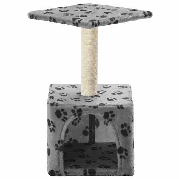 vidaXL Cat Scratching Post Sisal 55 cm Grey Paw Print