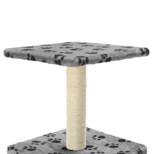vidaXL Cat Scratching Post Sisal 55 cm Grey Paw Print