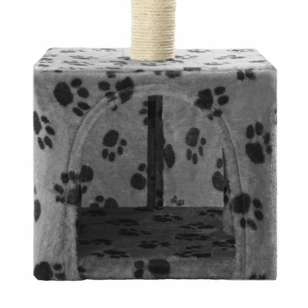 vidaXL Cat Scratching Post Sisal 55 cm Grey Paw Print