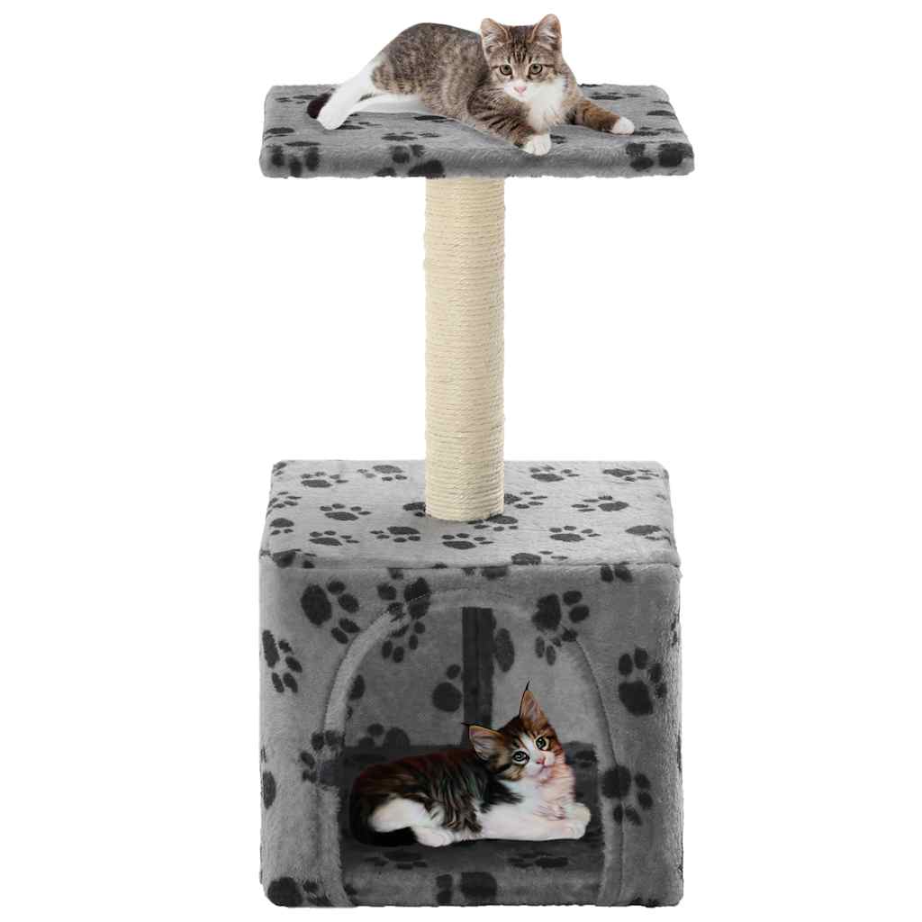 vidaXL Cat Scratching Post Sisal 55 cm Grey Paw Print