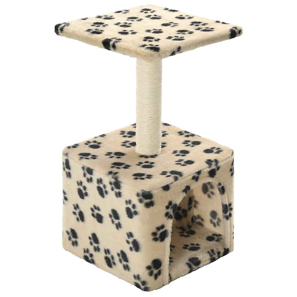 vidaXL Cat Scratching Post Sisal 55 cm Beige Paw Print